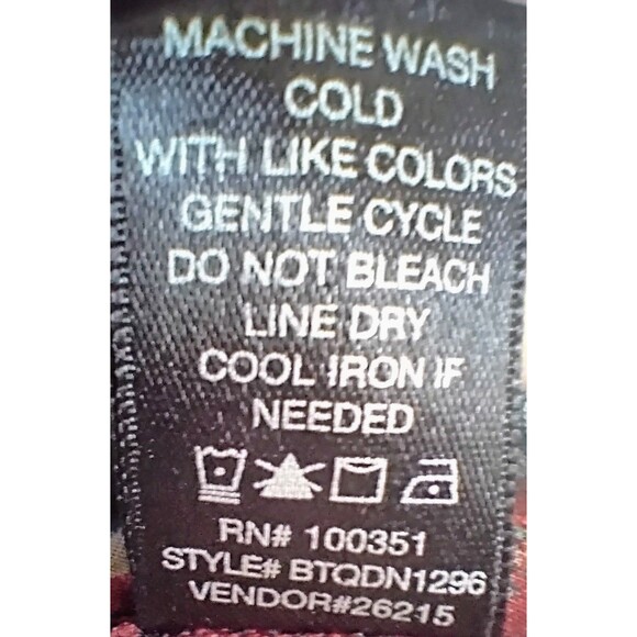 Women's BKE Boutique Layered Look Abstract Print & Burgundy Knit Blouse Top Sz L - Picture 5 of 5